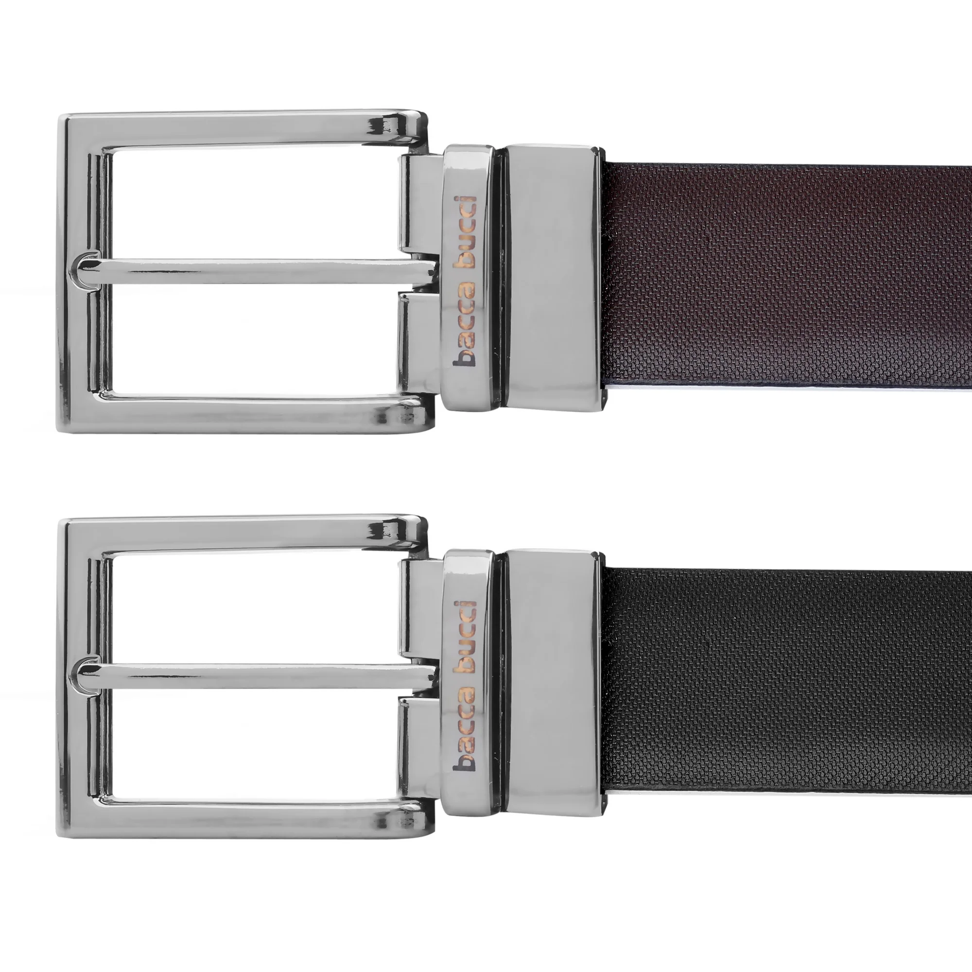 Bacca Bucci 35  MM Nickle  Free Reversible-Clamp Belt-Buckle with Branding (Buckle only) - Image 3
