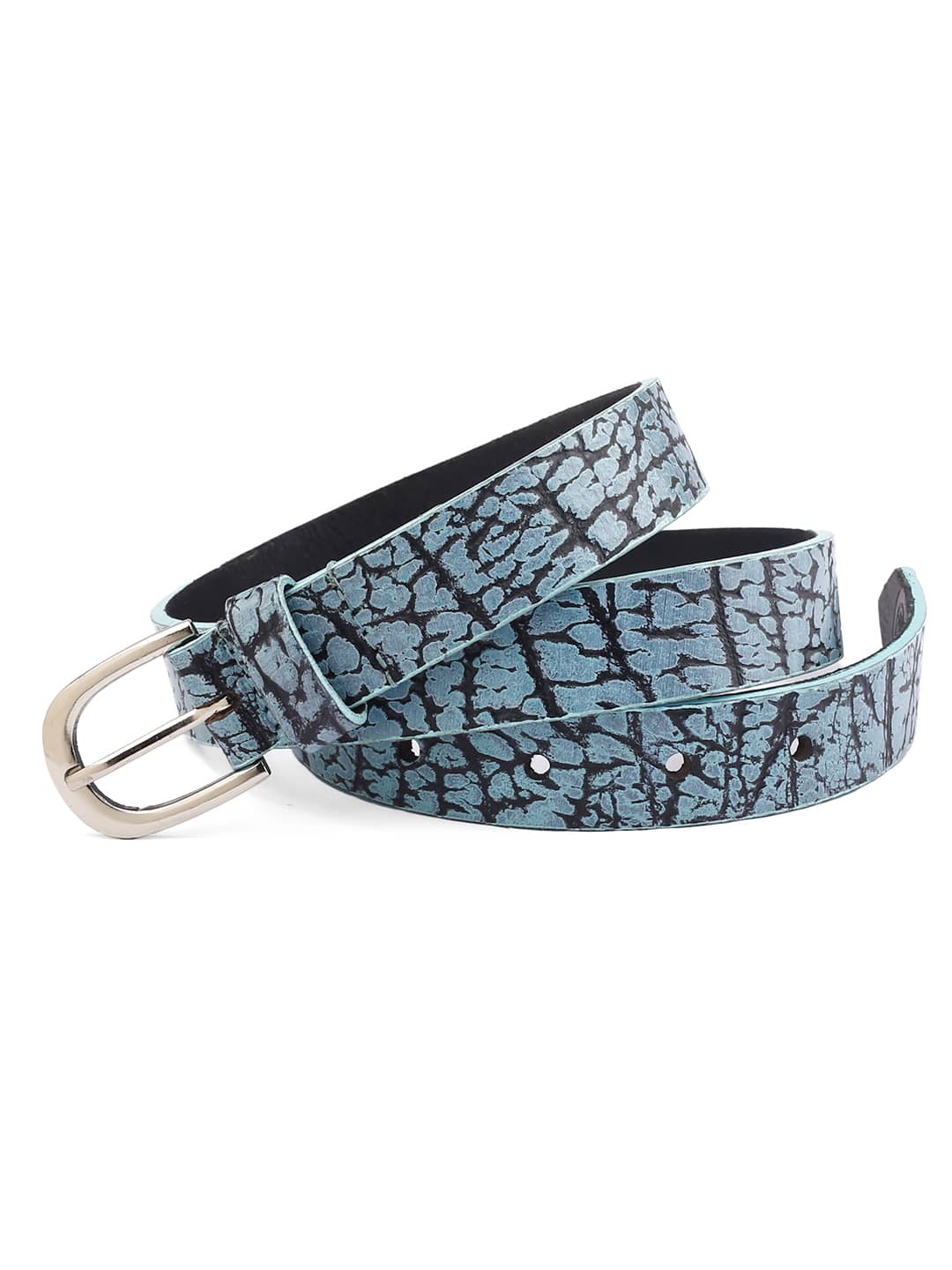 Bacca Bucci Azure Serpentine 22mm Textured Fashion Belt for Women, Genuine Leather - Image 3