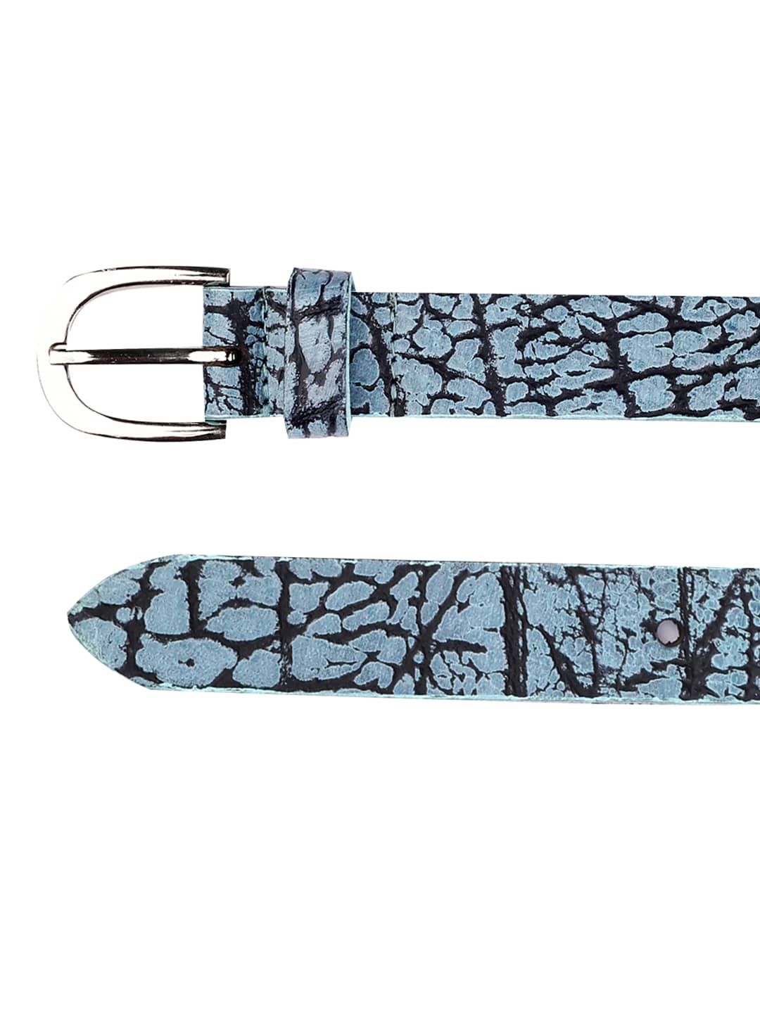 Bacca Bucci Azure Serpentine 22mm Textured Fashion Belt for Women, Genuine Leather - Image 4
