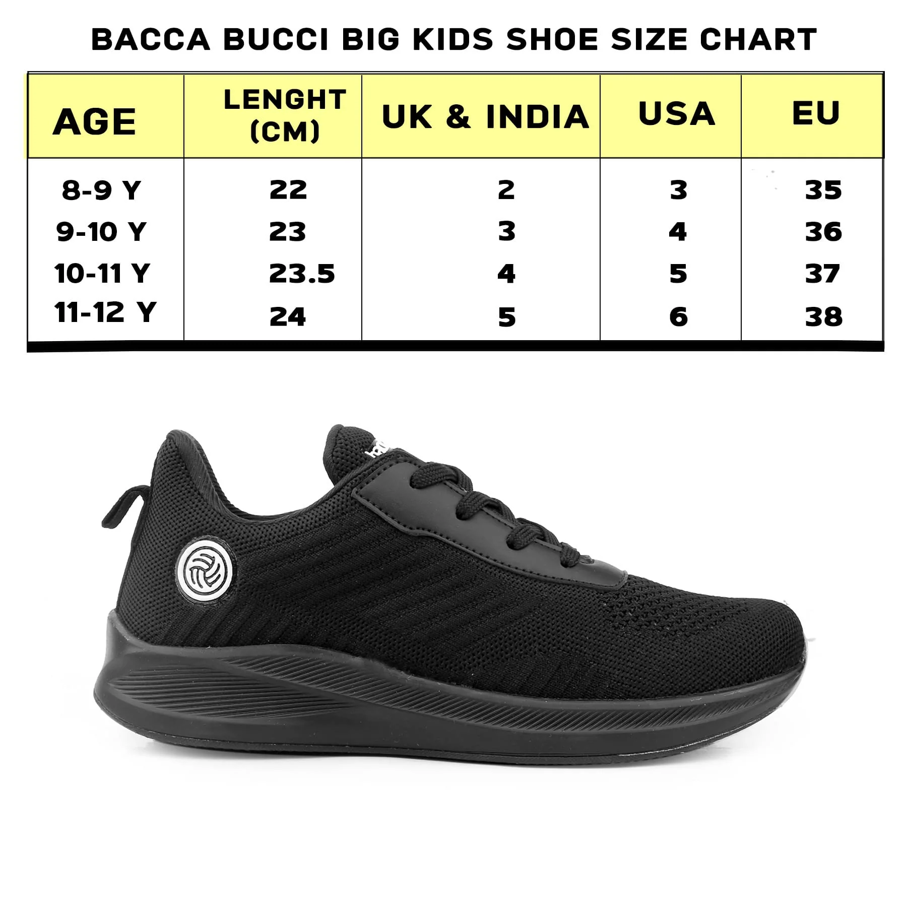 Bacca Bucci Boys or Girls Essential Knit Running Sports Shoe (Age: 8 year to 12 years) - Image 12