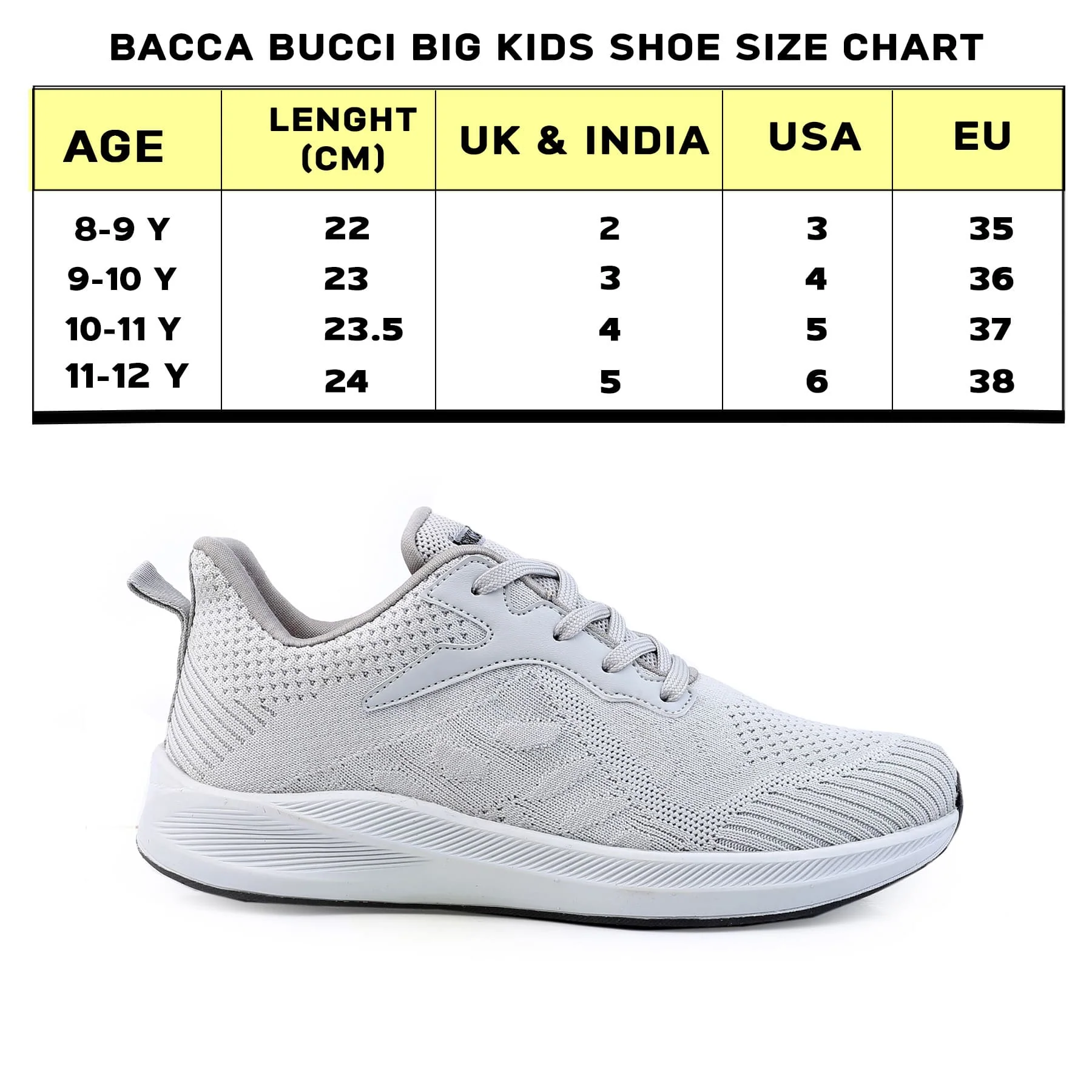 Bacca Bucci Boys or Girls Essential Knit Running Sports Shoe (Age: 8 year to 12 years) - Image 5
