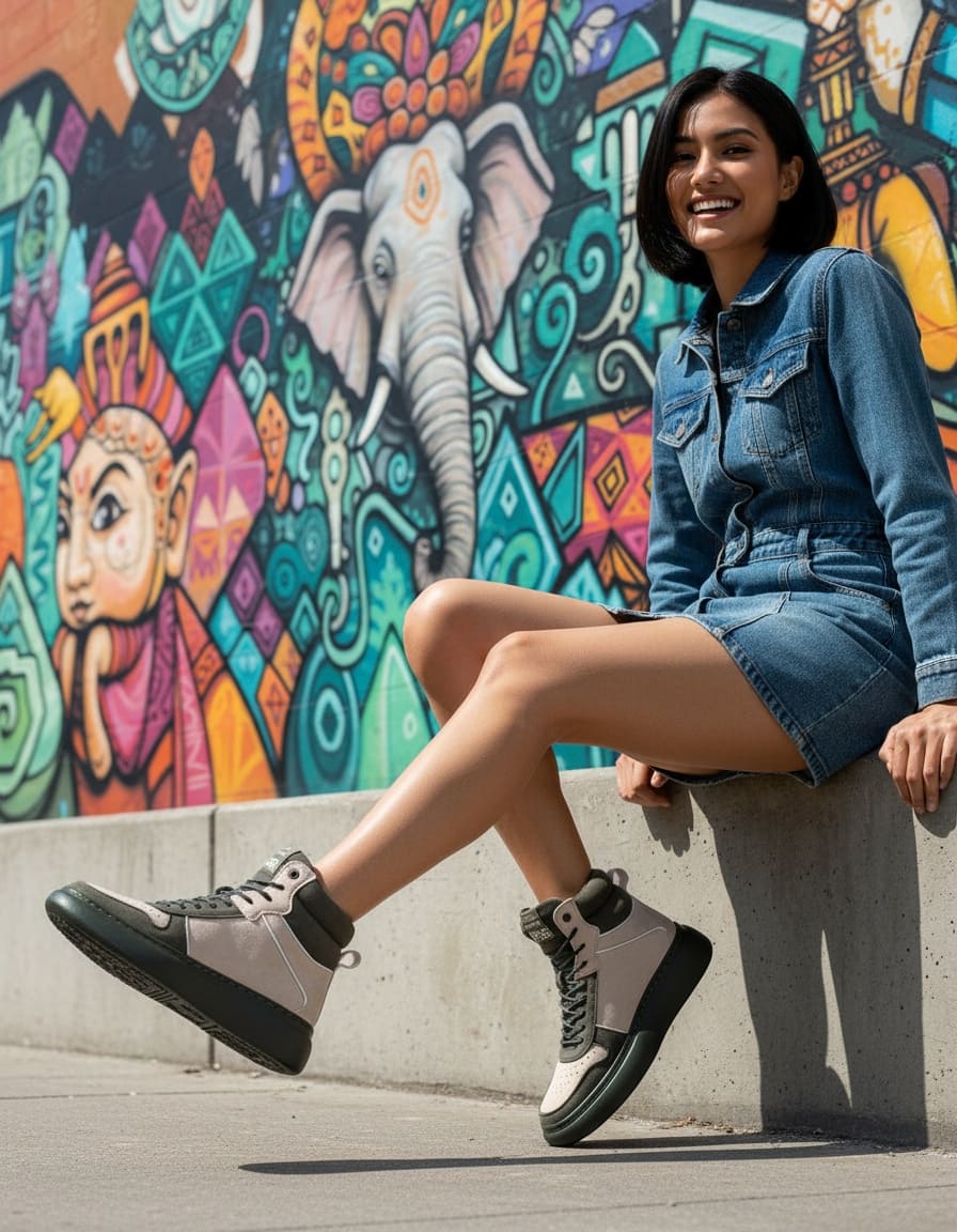 Bacca Bucci × Discovery Noir Women’s High-Top Sneakers - Image 8