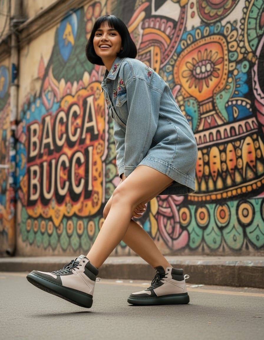 Bacca Bucci × Discovery Noir Women’s High-Top Sneakers - Image 9