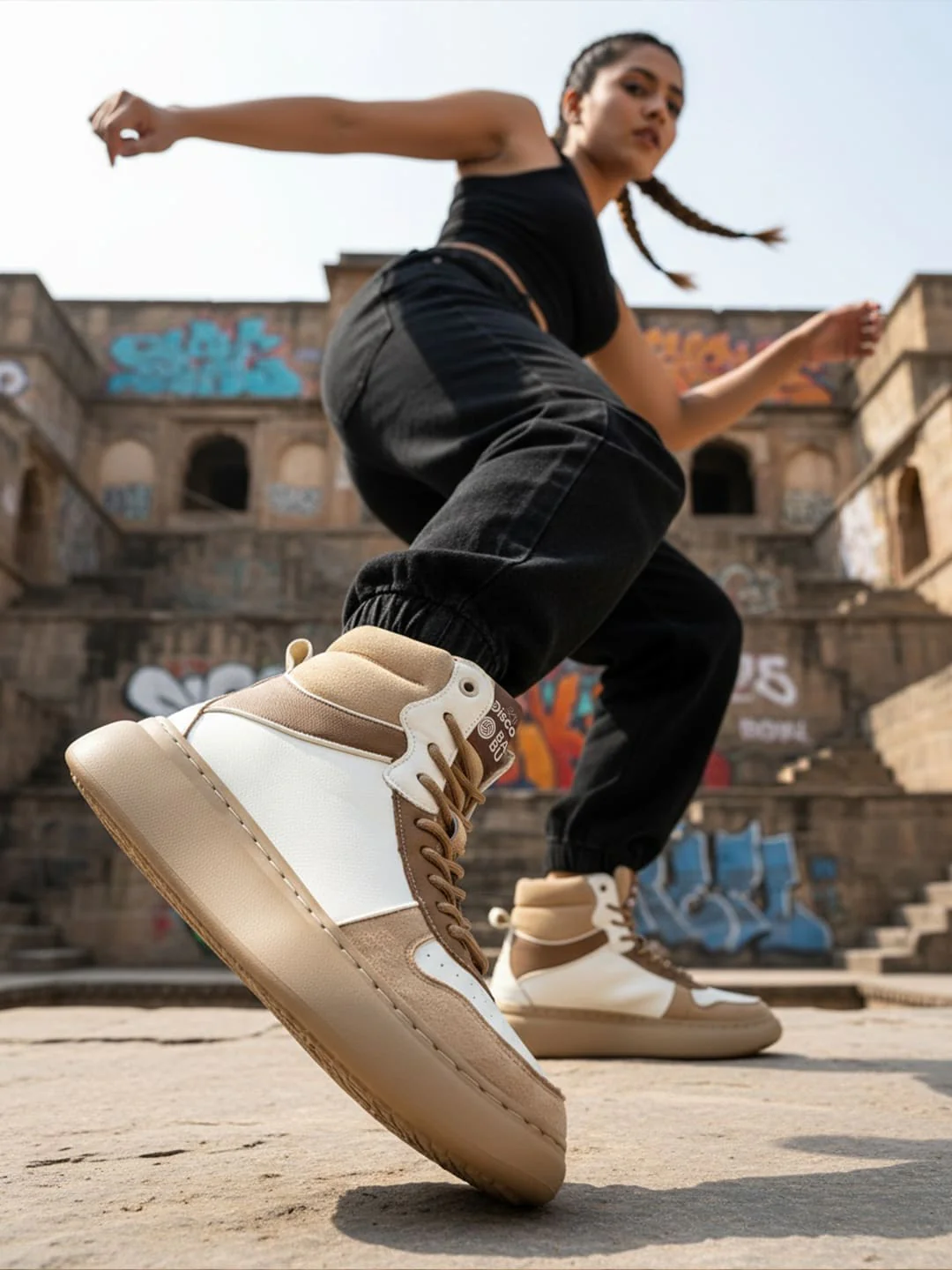 Bacca Bucci × Discovery Noir Women’s High-Top Sneakers - Image 2