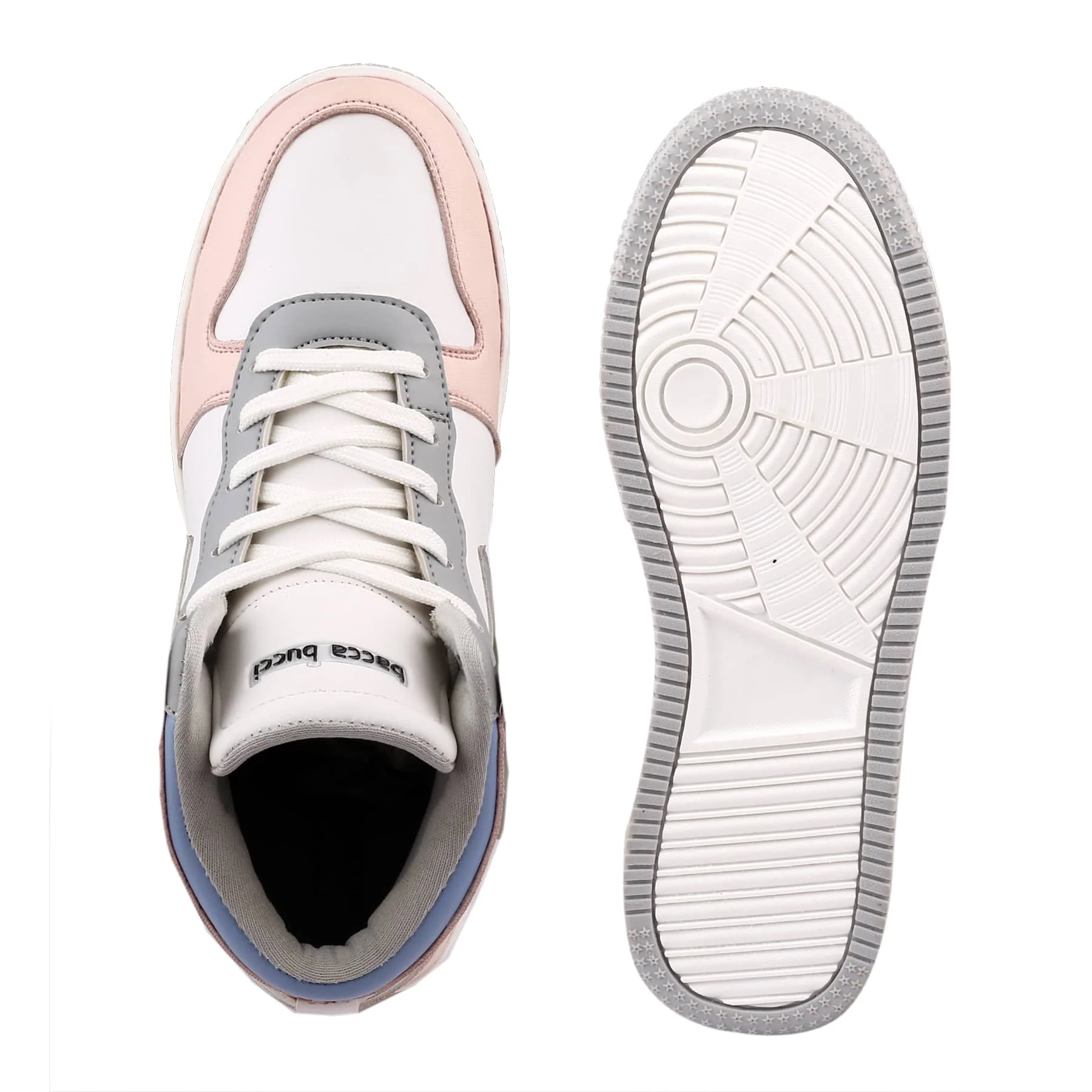 Bacca Bucci Femme High-Top Harmony Sneakers—Elegant Pastel Blue and Pink Women's Lace-Ups - Image 8