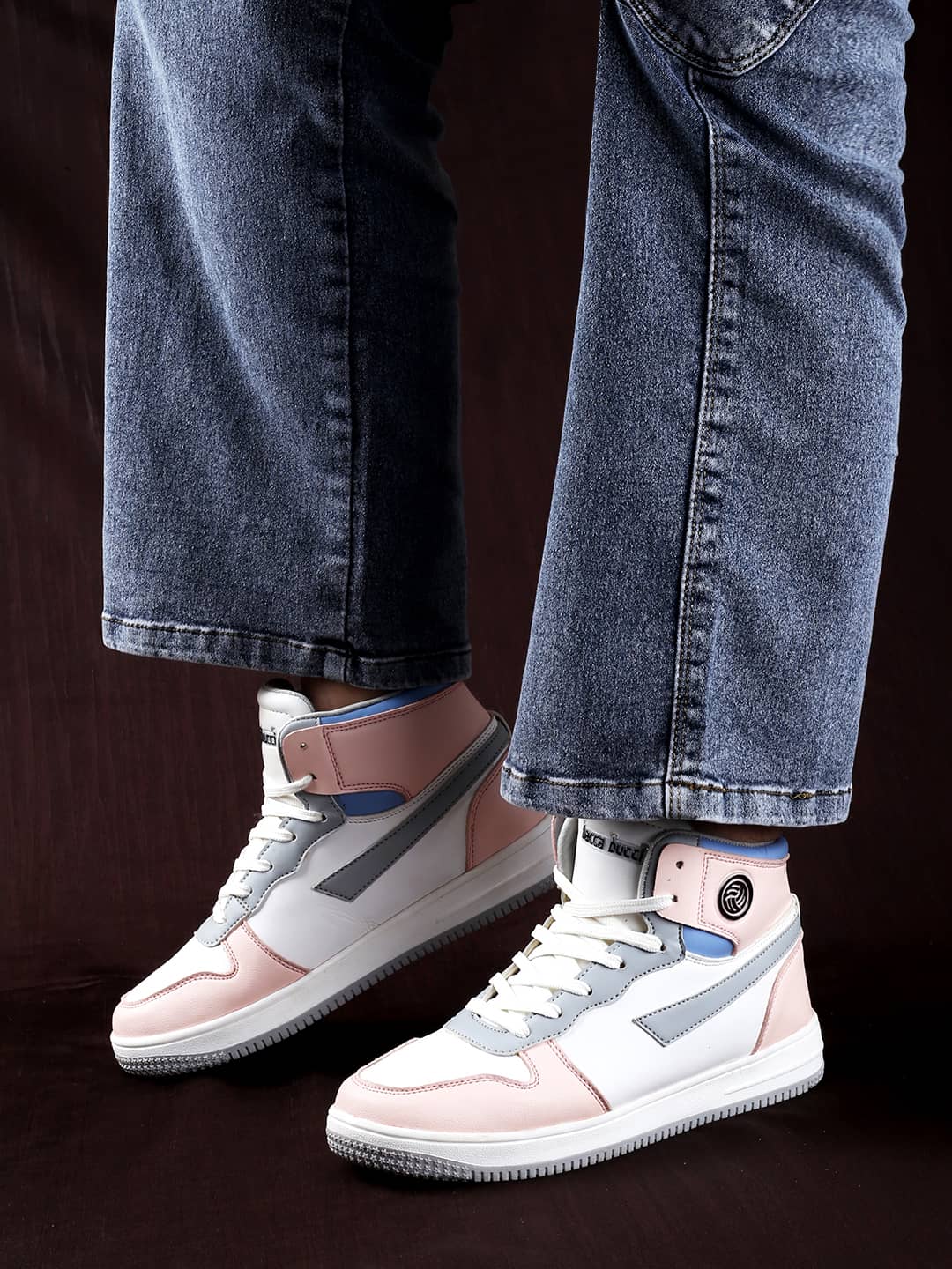 Bacca Bucci Femme High-Top Harmony Sneakers—Elegant Pastel Blue and Pink Women's Lace-Ups - Image 9