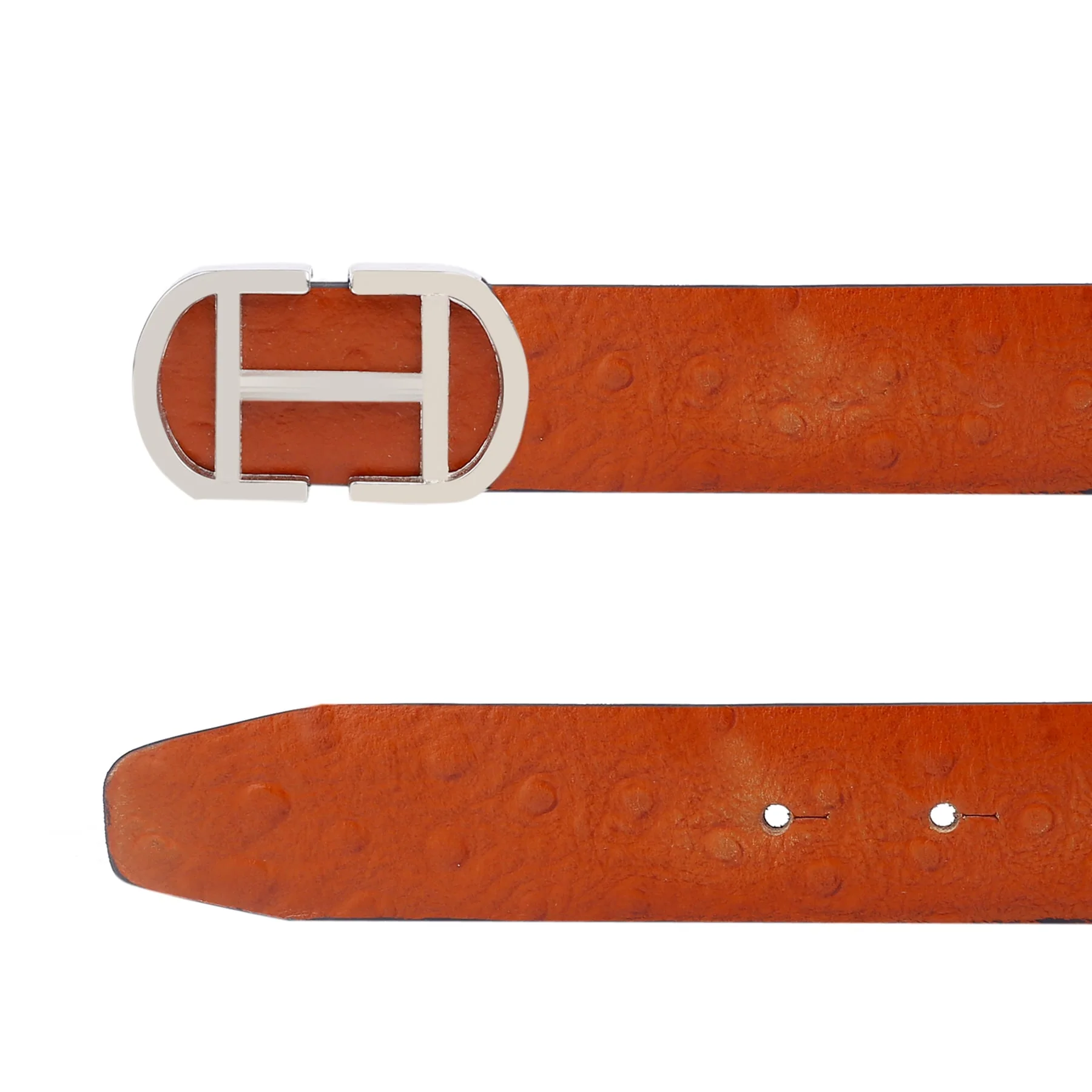 Bacca Bucci Leather Dress/Casual Men Belt with Ostrich Print - Image 4