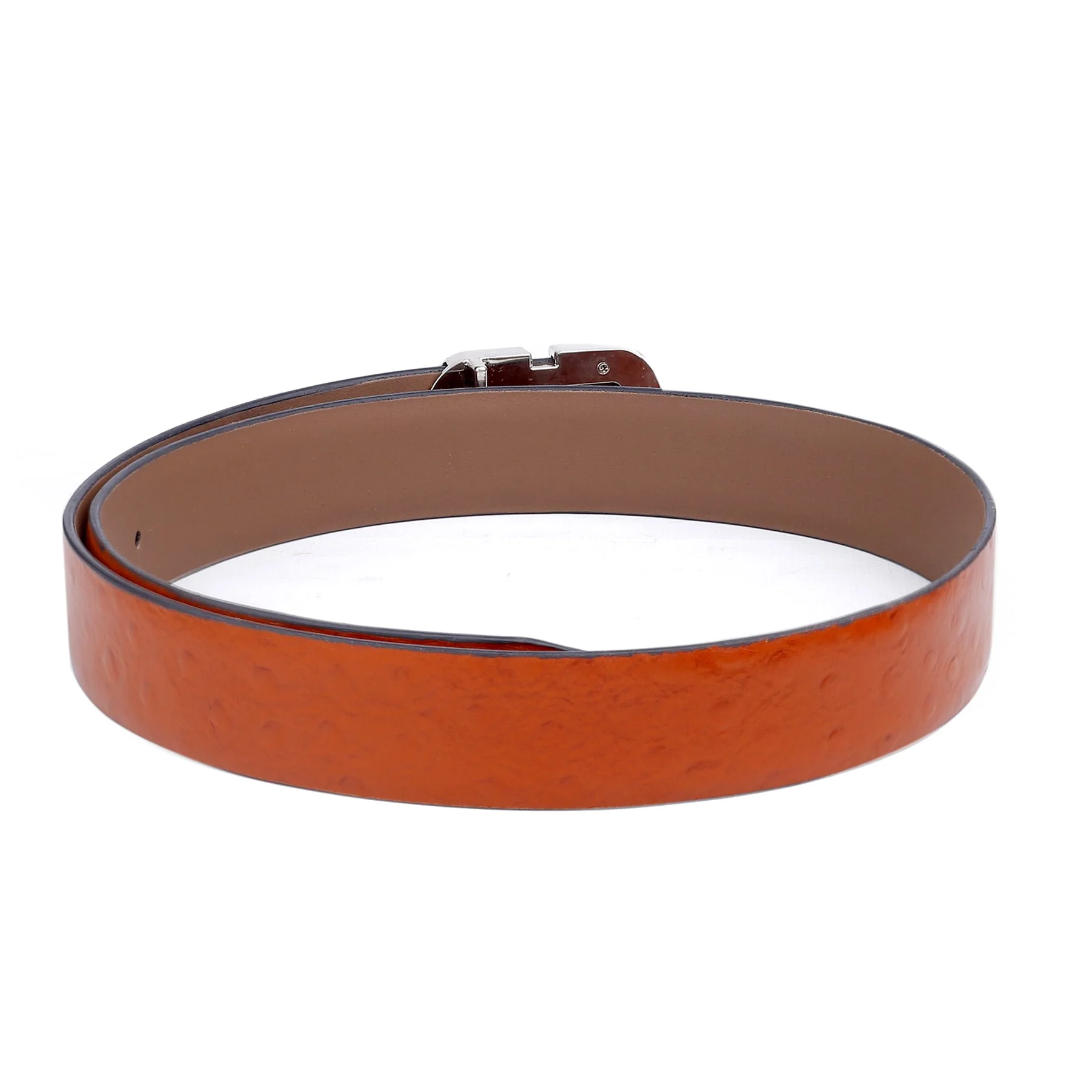 Bacca Bucci Leather Dress/Casual Men Belt with Ostrich Print - Image 5