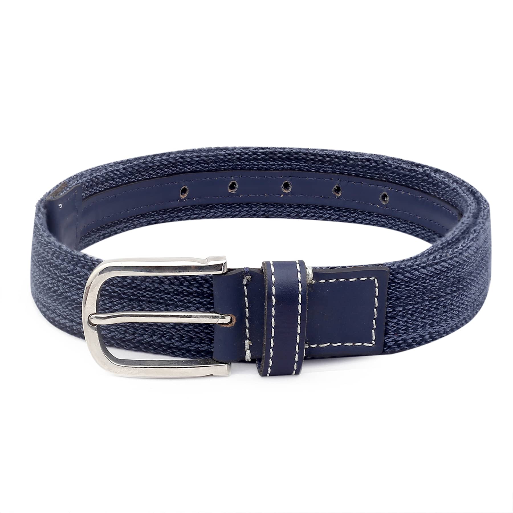 Bacca Bucci Men's Comfort Stretch Casual Fabric Belts-BLUE - Image 4