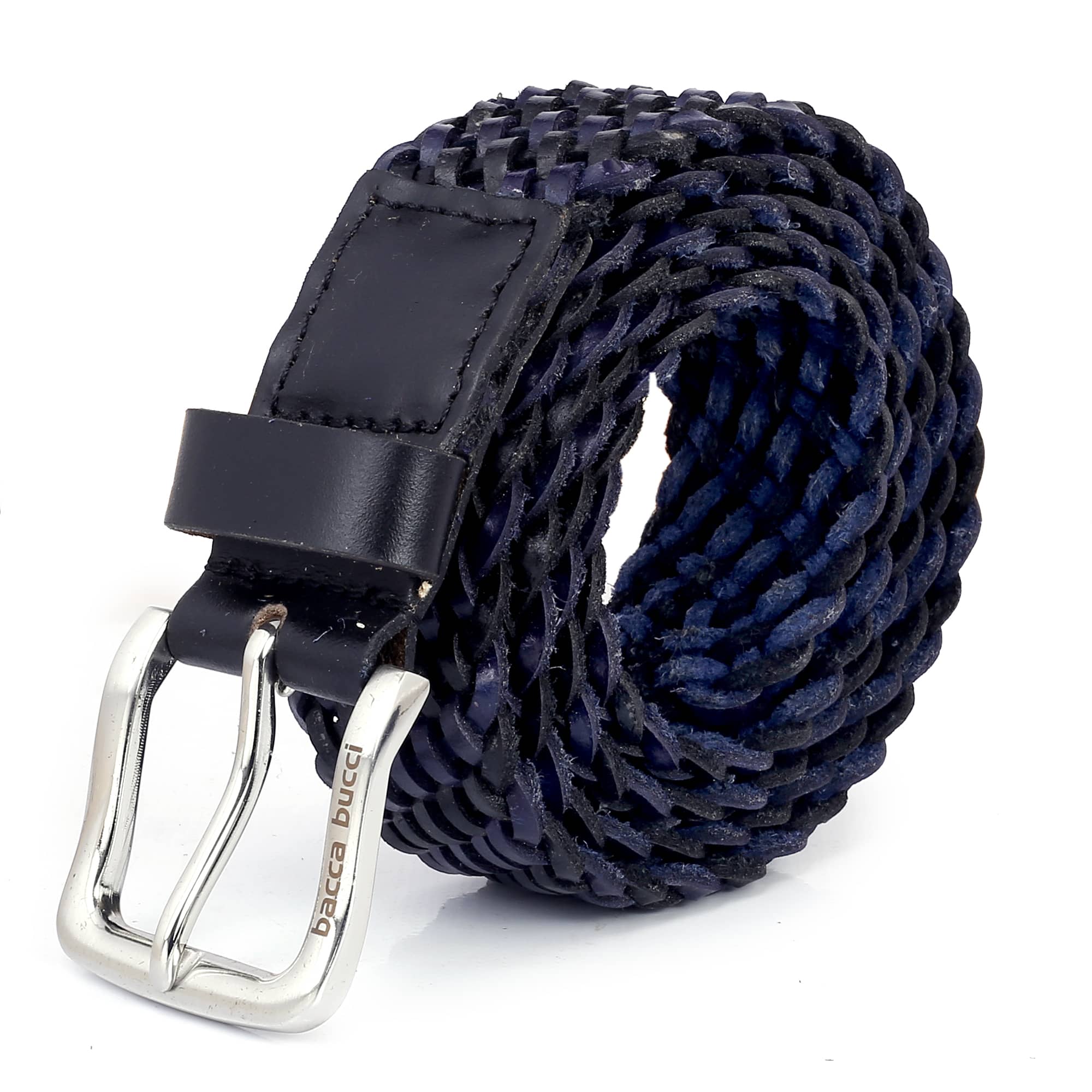 Bacca Bucci Men's Genuine Handmade Braided Leather Belt - Image 3