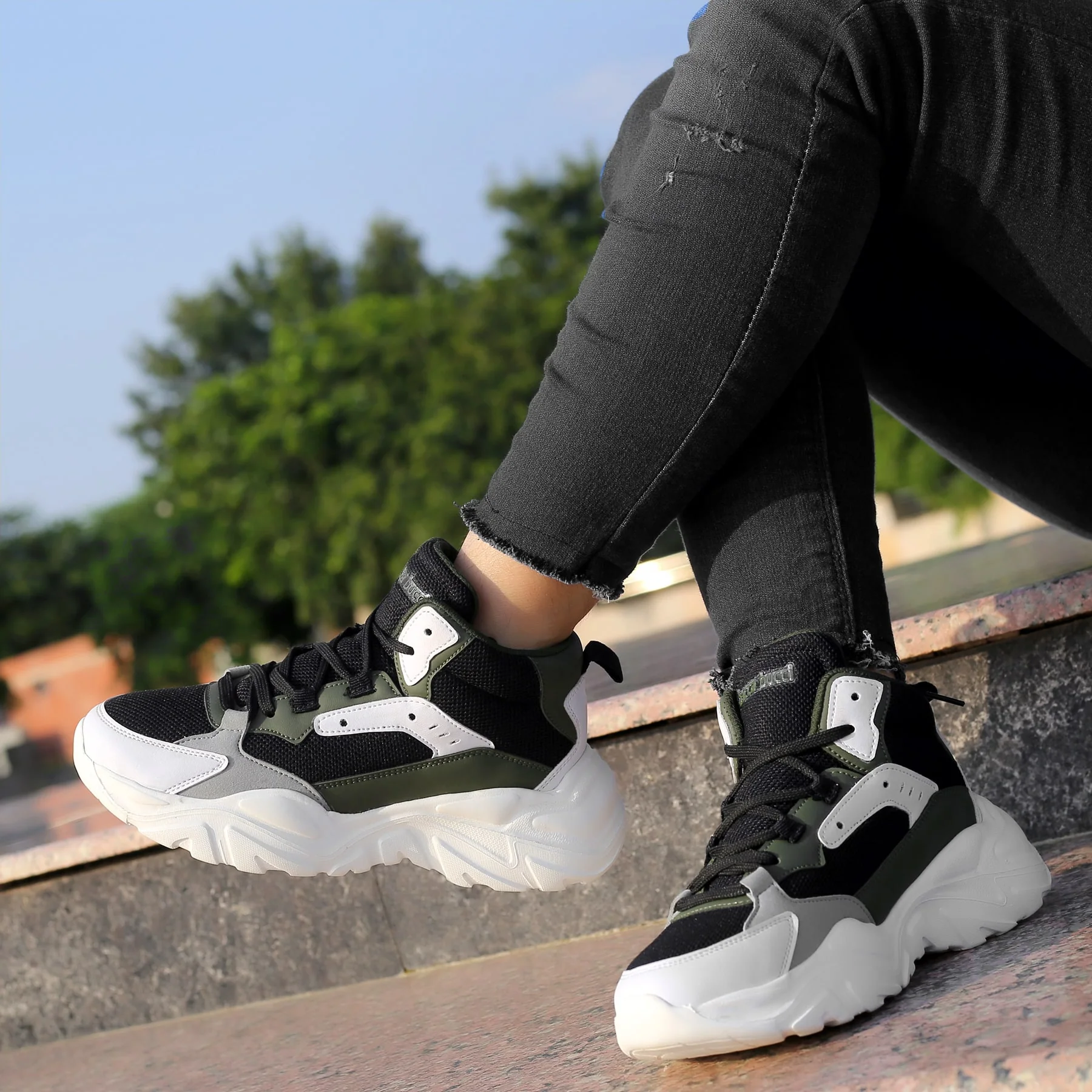 Bacca Bucci NYRA Mid-top Platform Fashion Sneakers For Women | StreetWear Chunky Sneakers - Image 11