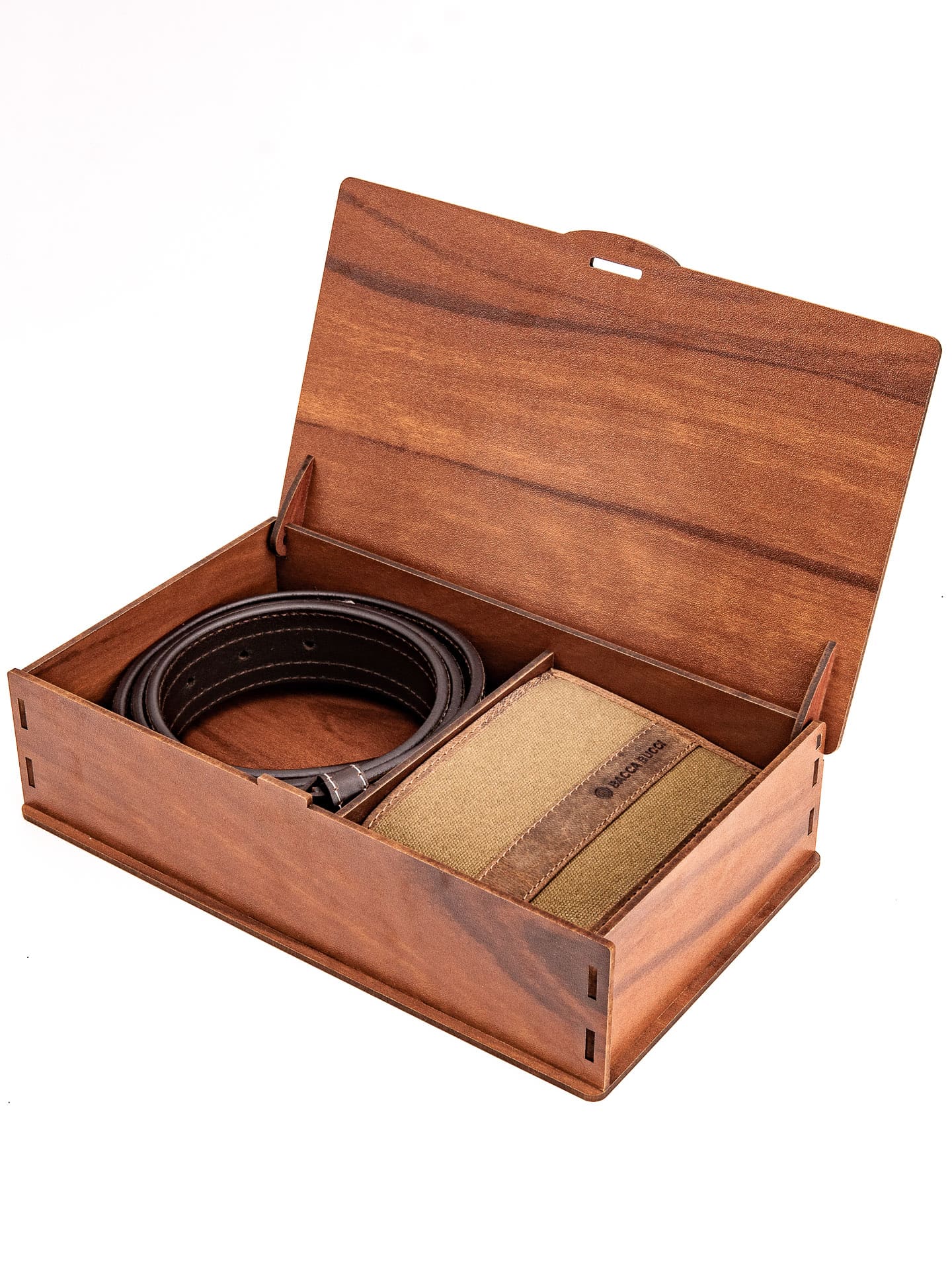 Bacca Bucci Premium Gift Combo: Classic Wallet & Stylish Belt in Elegant Wooden Box - Image 5