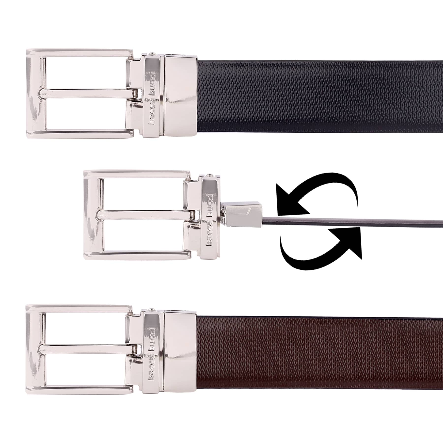 Bacca Bucci Auto reversible dress belt with Genuine Leather - Image 4