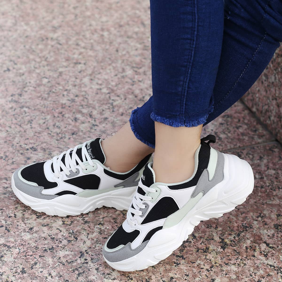 Bacca Bucci SPARK Low-top Platform ColorBlock Fashion Sneakers For Women | StreetWear Chunky Sneakers - Image 9