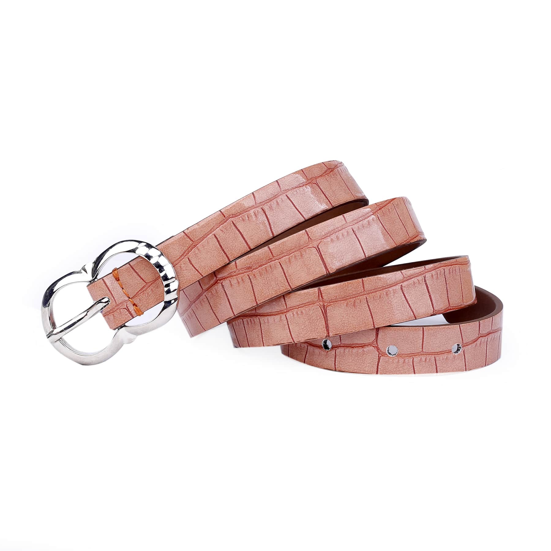 Bacca Bucci Women Leather Belts with Imported Nickle Free Buckle | Width : 20 MM | Croco Luster Belt - Image 21