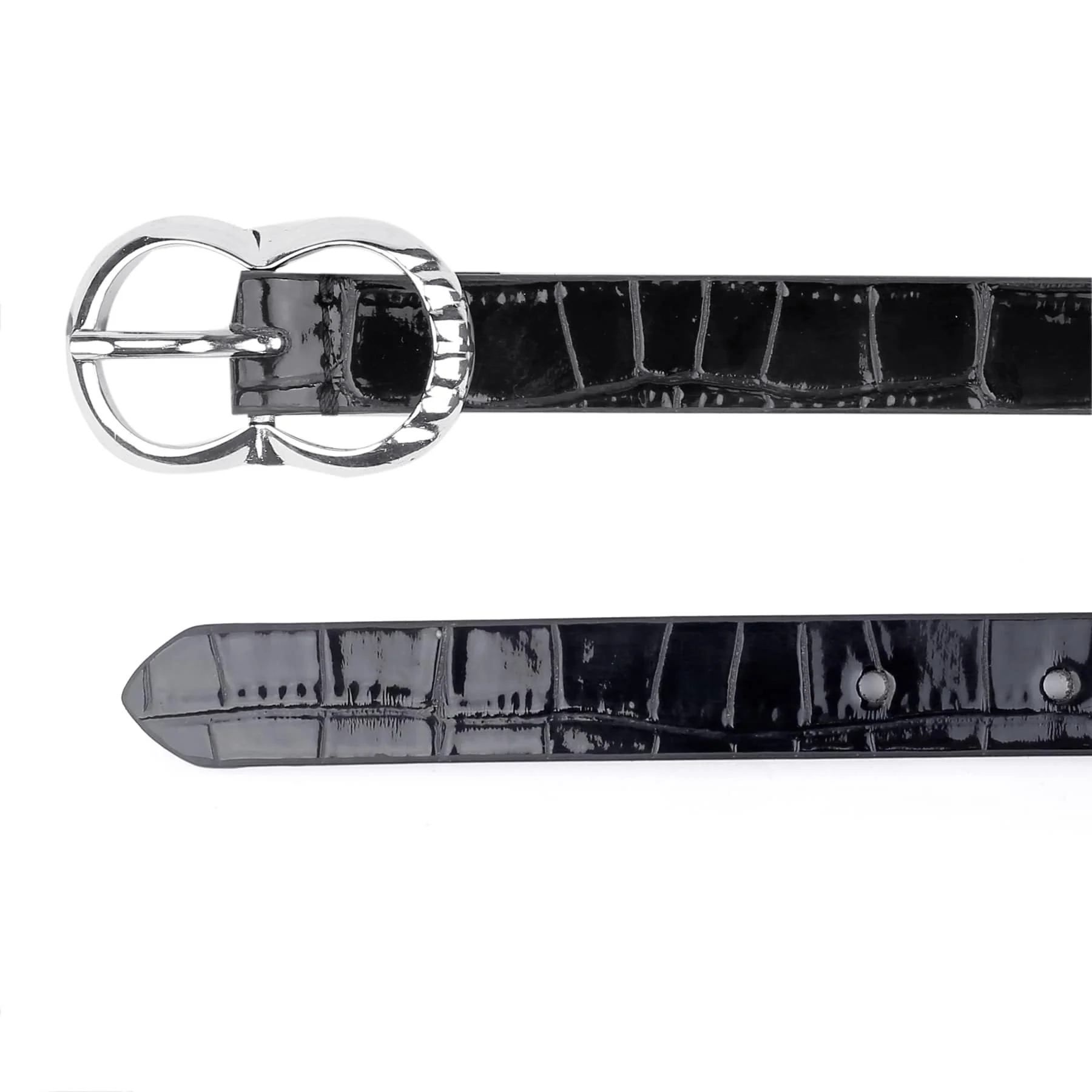 Bacca Bucci Women Leather Belts with Imported Nickle Free Buckle | Width : 20 MM | Croco Luster Belt - Image 4