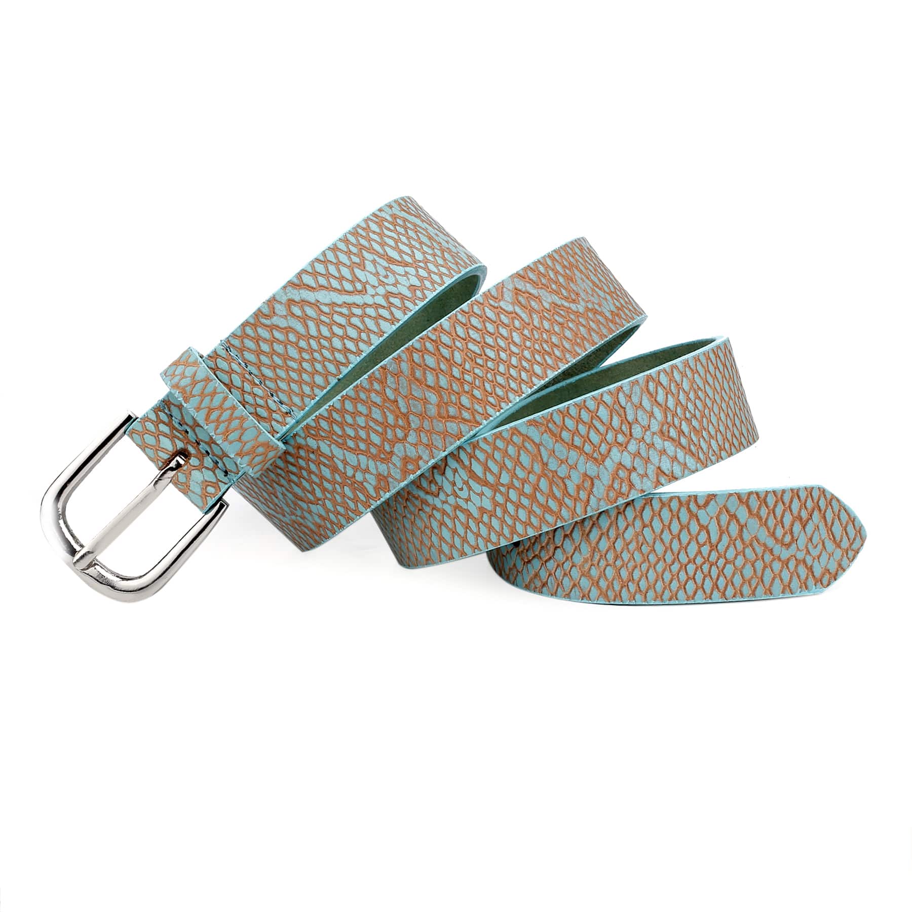 Bacca Bucci Women Genuine Leather Belts with Imported Nickle Free Buckle | Width : 28 MM | Two tone Finish Belt - Image 9