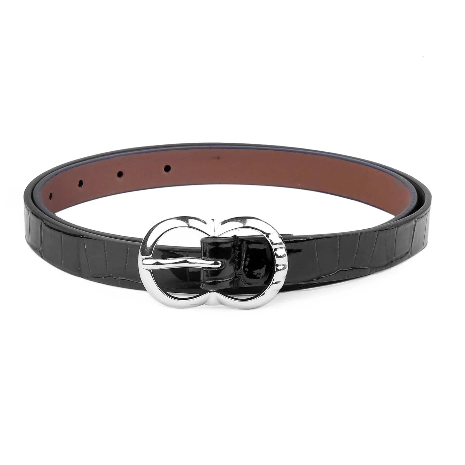 Bacca Bucci Women Leather Belts with Imported Nickle Free Buckle | Width : 20 MM | Croco Luster Belt - Image 11