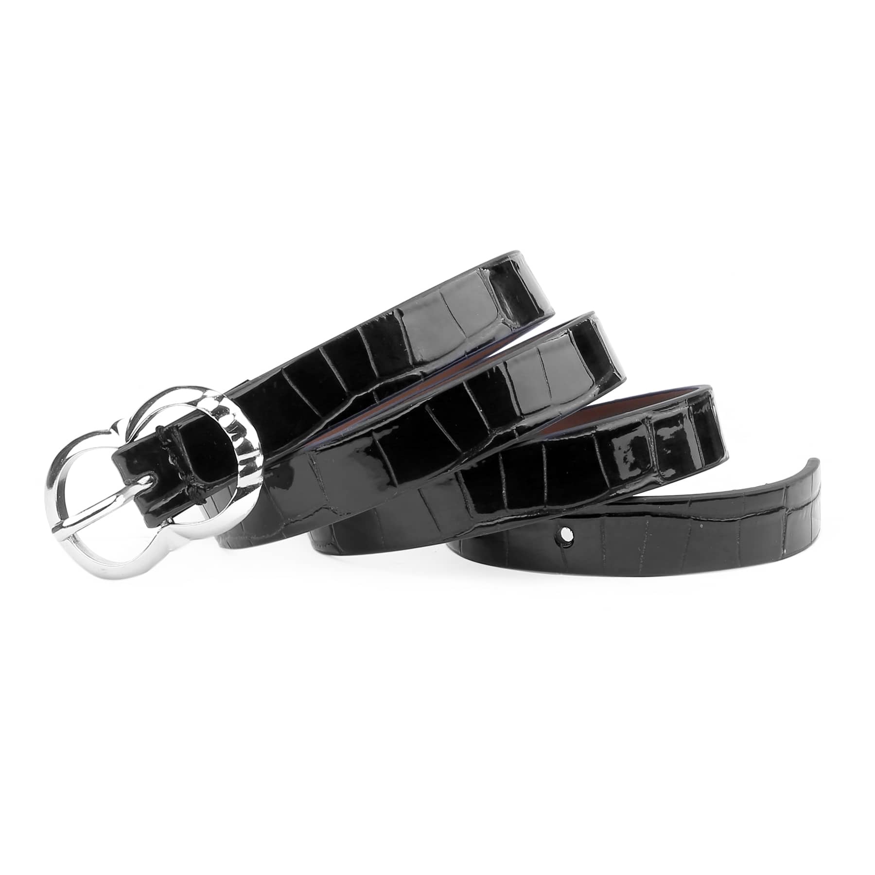 Bacca Bucci Women Leather Belts with Imported Nickle Free Buckle | Width : 20 MM | Croco Luster Belt - Image 9