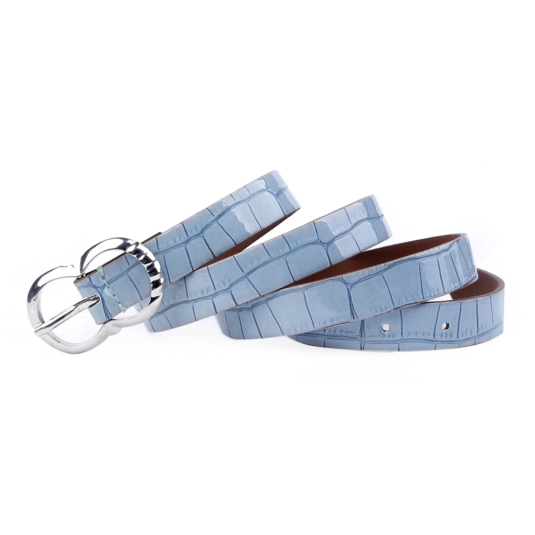 Bacca Bucci Women Leather Belts with Imported Nickle Free Buckle | Width : 20 MM | Croco Luster Belt - Image 3
