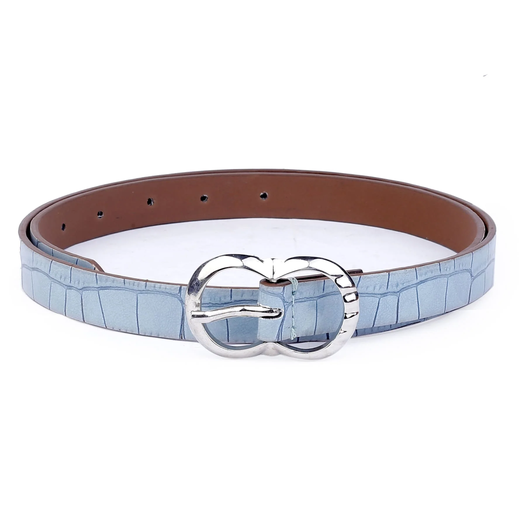 Bacca Bucci Women Leather Belts with Imported Nickle Free Buckle | Width : 20 MM | Croco Luster Belt - Image 5
