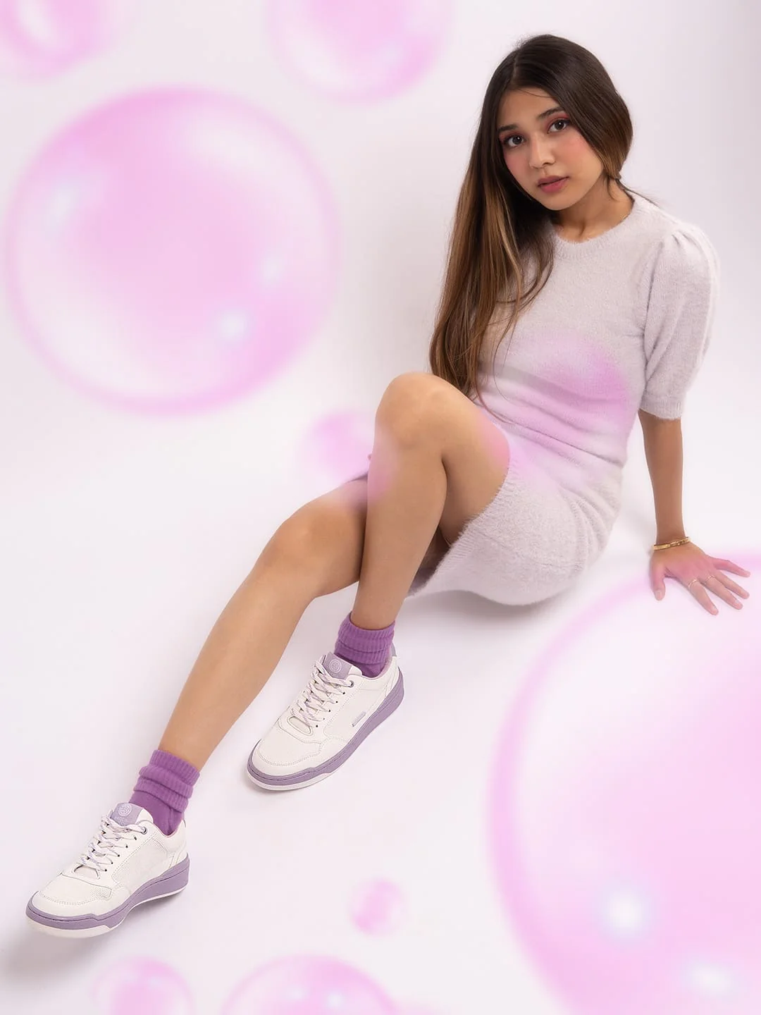 Bacca Bucci Women’s Vibe City Sneakers – Lavender and Blush Pink - Image 2