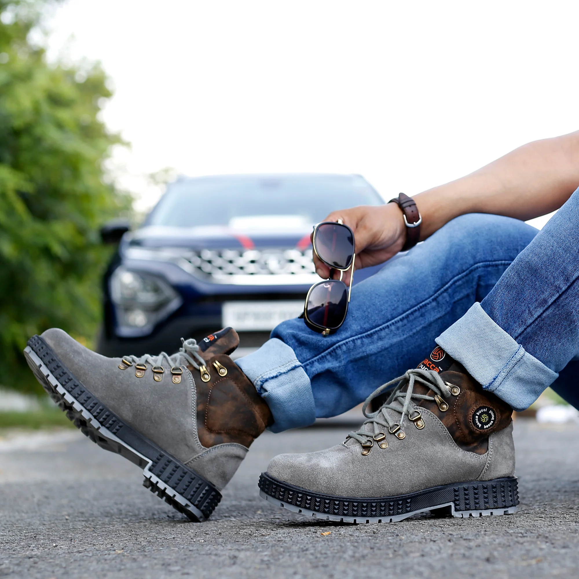 Bacca Bucci Men's URBAN Suede Leather Boots | Tactical Leather Boots for Motorcycle & Military - Image 3