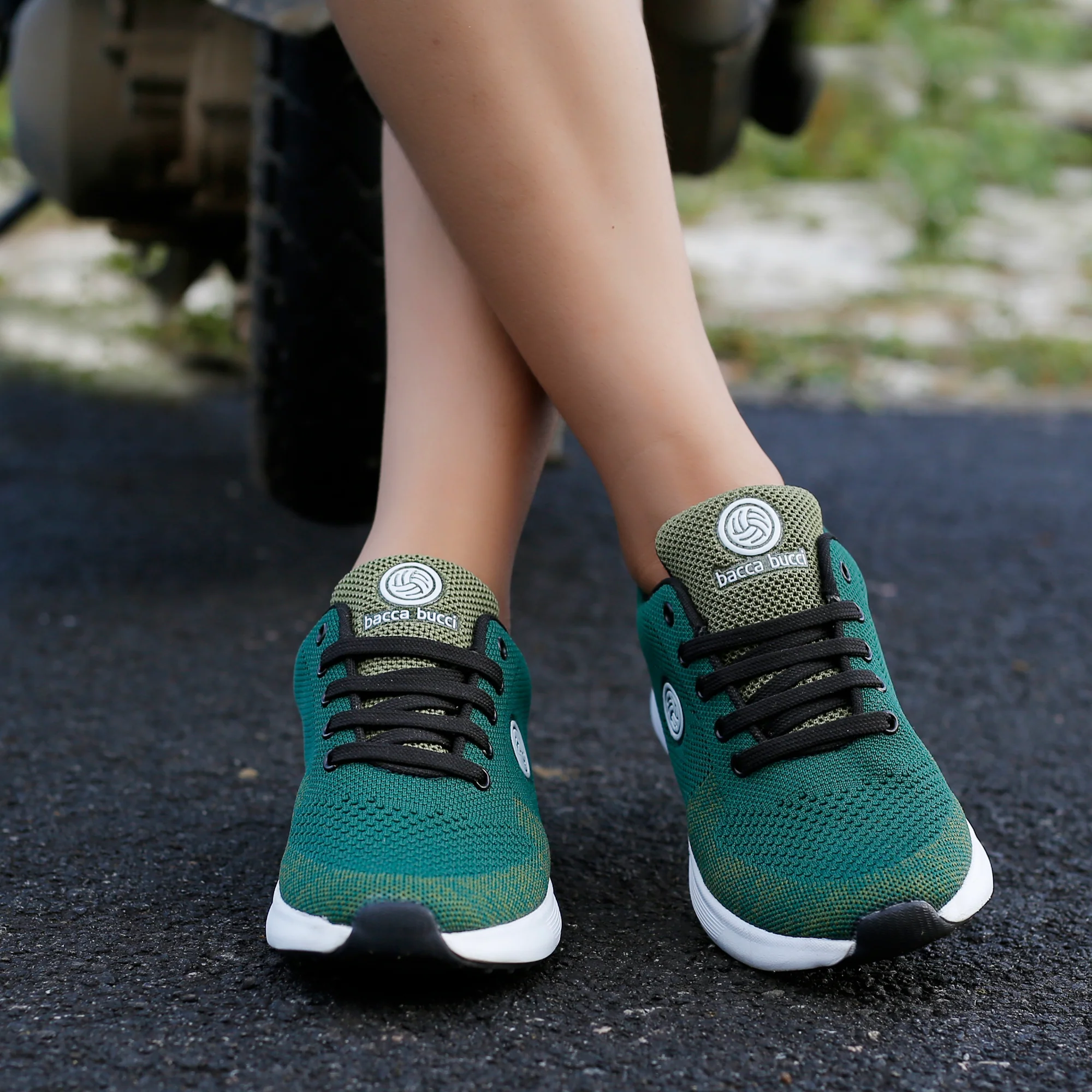 Bacca Bucci TOKYO Women Running Shoes | Green/Olive Women Sneakers Shoes For Casual Walk - Image 3